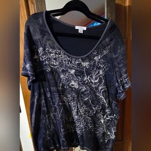 2XL Dress Barn Navy Blue Blouse